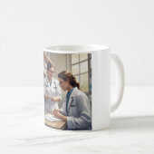 Samenwerking in de gezondheidszorg: schip met trot koffiemok (Voorkant rechts)