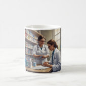 Samenwerking in de gezondheidszorg: schip met trot koffiemok (Center)