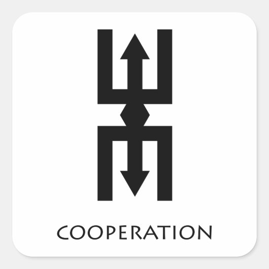 Samenwerking (NTEASEE) Adinkra Symbol Sticker (Voorkant)