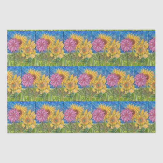 Samenwerking op het gebied van zonnebloemen tissuepapier (Voorkant)