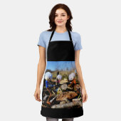 Samenwerking van Fubby poppetjes op een houtwerkpl Schort (Gedragen)