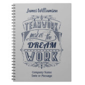 Samenwerking van werknemers maakt het droom werkel notitieboek (Voorkant)