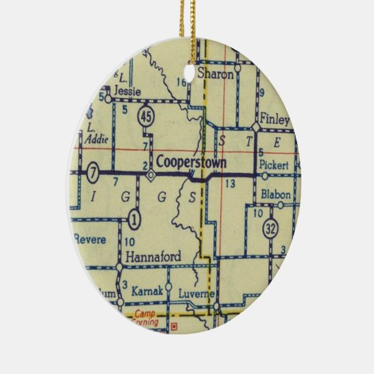 Samenwerkings- en oude kaart keramisch ornament (Rechts)