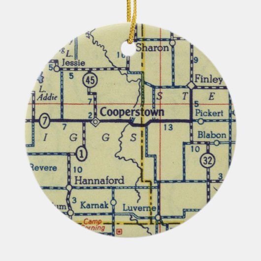 Samenwerkings- en oude kaart keramisch ornament (Voorkant)