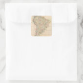 Samenwerkingskaart Zuid-Amerika Vierkante Sticker (Tas)