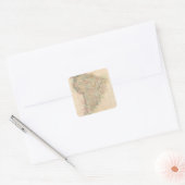 Samenwerkingskaart Zuid-Amerika Vierkante Sticker (Envelop)