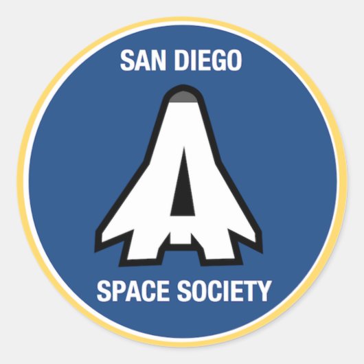 Samenwerkingsverband San Diego Space Society Ronde Sticker (Voorkant)
