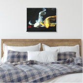 ©Samenzijn in Liefde/Goud & Zilver Koi Vis Canvas Afdruk (Insitu (Slaapkamer))