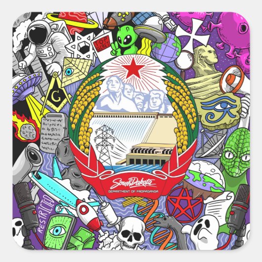 samenzwering-Sticker Vierkante Sticker (Voorkant)