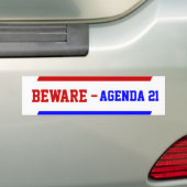 Samenzwering Theorieagenda 21 Bumpersticker (Op auto)