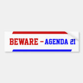 Samenzwering Theorieagenda 21 Bumpersticker (Voorkant)