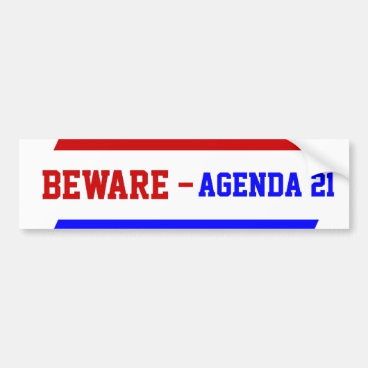Samenzwering Theorieagenda 21 Bumpersticker (Voorkant)