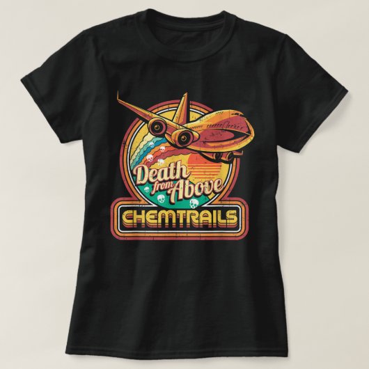 samenzwering Theory Chemtrails Jet Plane Skulls Re T-shirt (Design voorkant)
