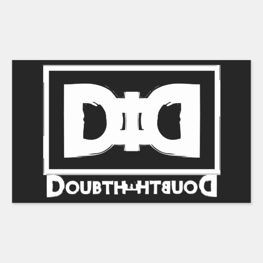 Samenzweringstheorie motto: twijfel over de twijfe rechthoekige sticker (Voorkant)