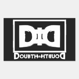 Samenzweringstheorie motto: twijfel over de twijfe rechthoekige sticker
