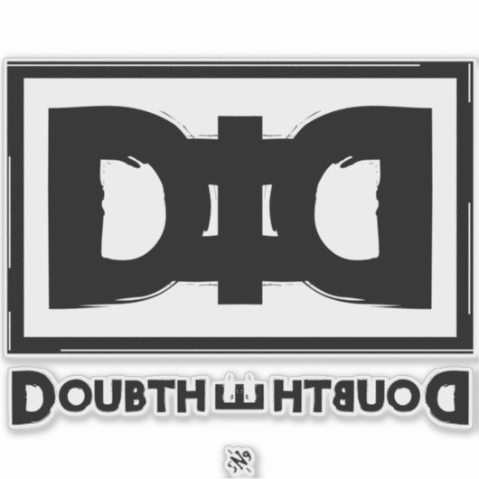 Samenzweringstheorie motto: twijfel over de twijfe sticker (Voorkant)