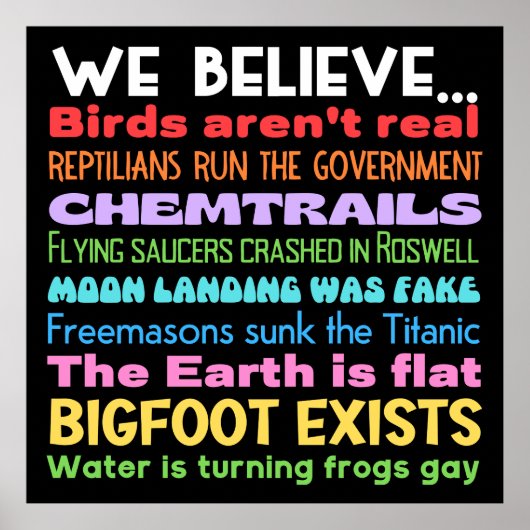 Samenzweringstheorieën bordje poster (Voorkant)