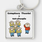 Samenzweringstheorist = niet-schaapherend sleutelhanger (Voorkant)