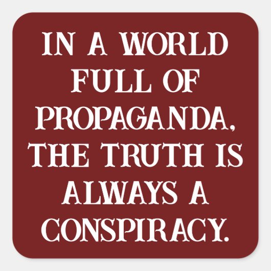 Samenzweringstheorist Vierkante Sticker (Voorkant)