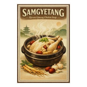 Samgyetang, traditionele Koreaanse ginsengkip Perfect Poster