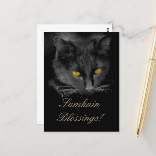 Samhain Black Cat Holiday Briefkaart