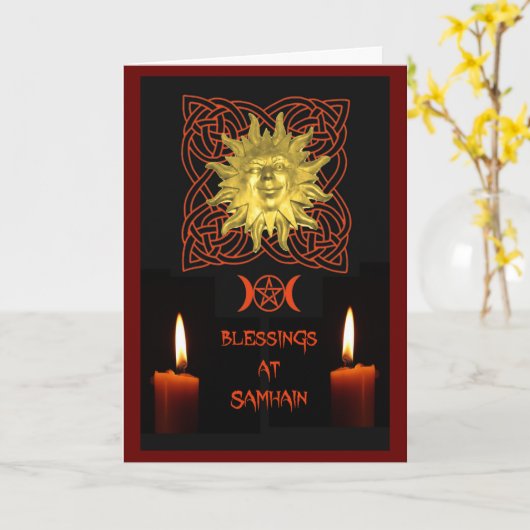 Samhain-blesscard Kaart (Gele Bloem)