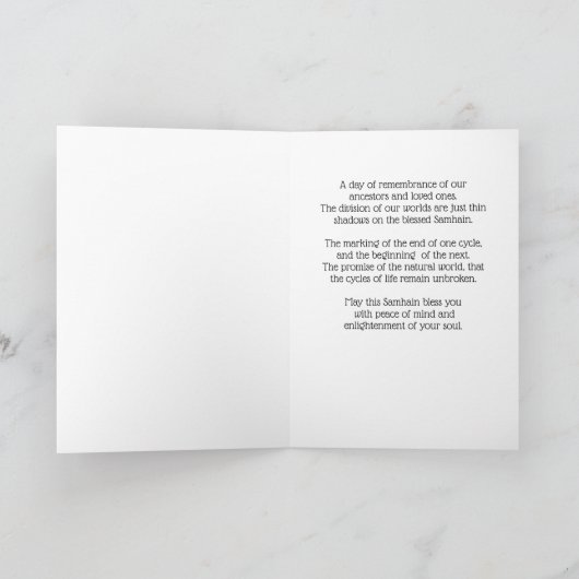 Samhain Blessings Raven en Black Cat Kaart (Binnen)