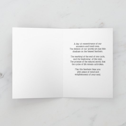 Samhain Blessings with Owl and Dream Catcher Kaart (Binnen)