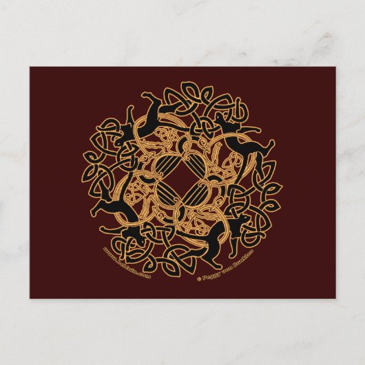Samhain Celtic Cats Knotwork Briefkaarten (Voorkant)