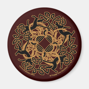 Samhain Celtic Cats Knotwork Magnets Magneet