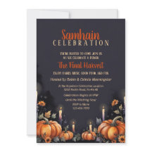 Samhain Feest Herfst Pompoenen & Kaarsen Uitnodigi