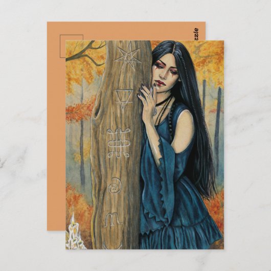 Samhain Gothic Autumn Witch Fantasy Art Briefkaart (Voorkant / Achterkant)