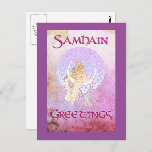 Samhain Greetings Lunar Goddess Briefkaart (Voorkant / Achterkant)