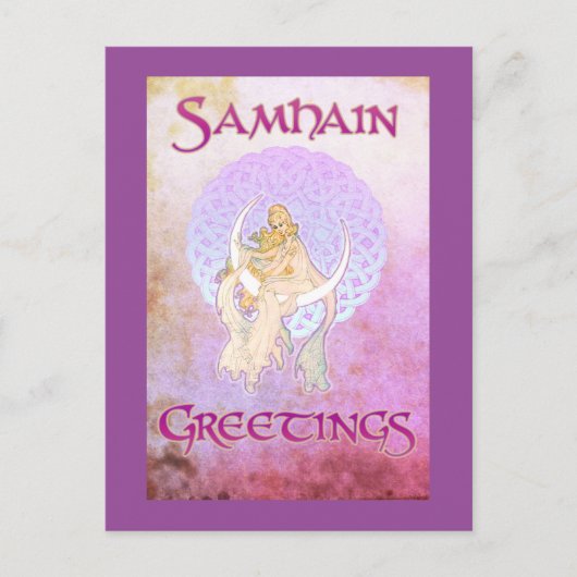 Samhain Greetings Lunar Goddess Briefkaart (Voorkant)