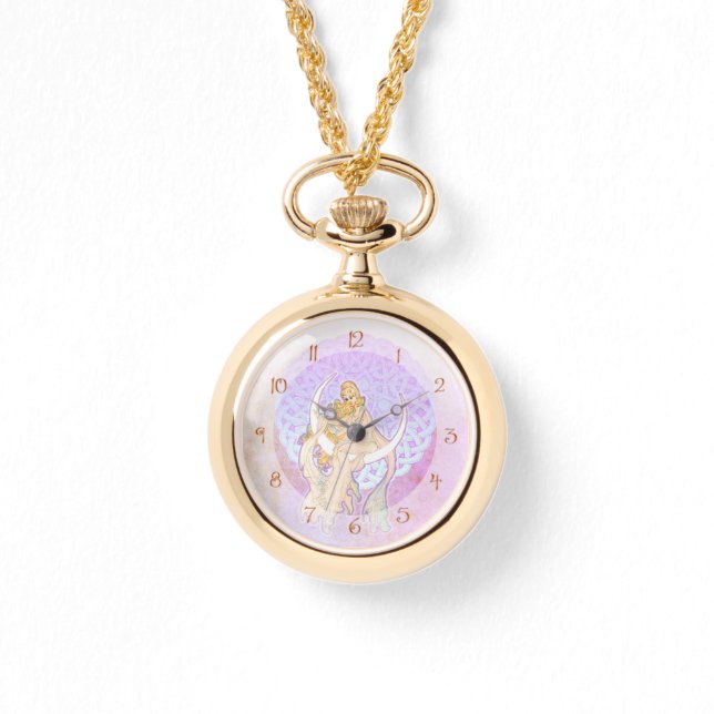 Samhain Greetings Lunar Goddess Horloge (Voorkant)