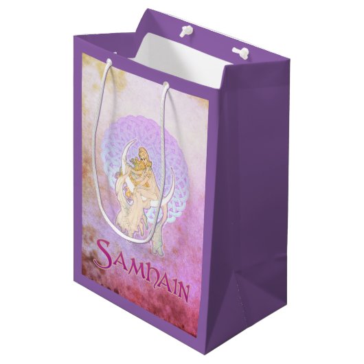Samhain Greetings Lunar Goddess Medium Cadeauzakje (Voorkant Gekanteld)