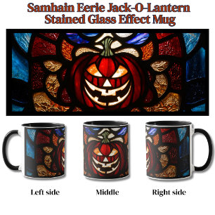 Samhain Griezelige Jack-O-Lantern Gebrandschilderd Mok