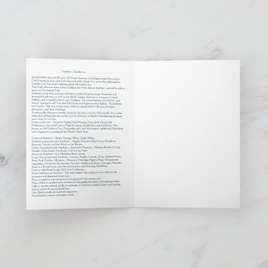 Samhain Groet Feestdagen Kaart (Binnen)