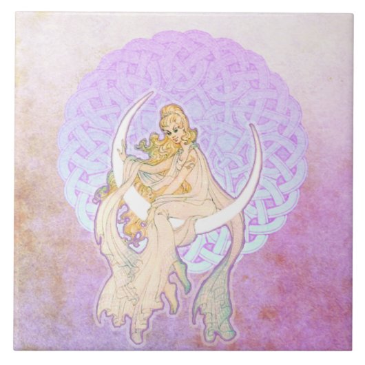 Samhain Groeten Lunar Goddess Keramische Tegel Tegeltje (Voorkant)