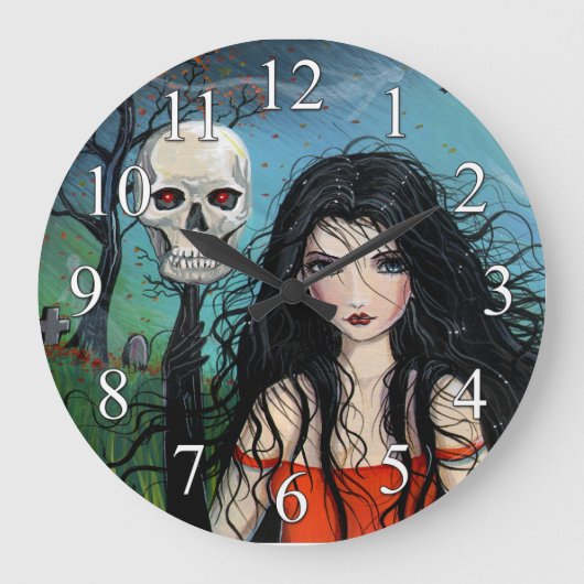 Samhain Halloween Fantasy Gothic Art-klok Grote Klok (Voorkant)