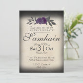 Samhain Halloween Rozen met Shadow op perkament Kaart (Staand voorkant)