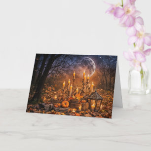 Samhain Kaarsen en Lantaarn Maan Buiten Mystiek Kaart