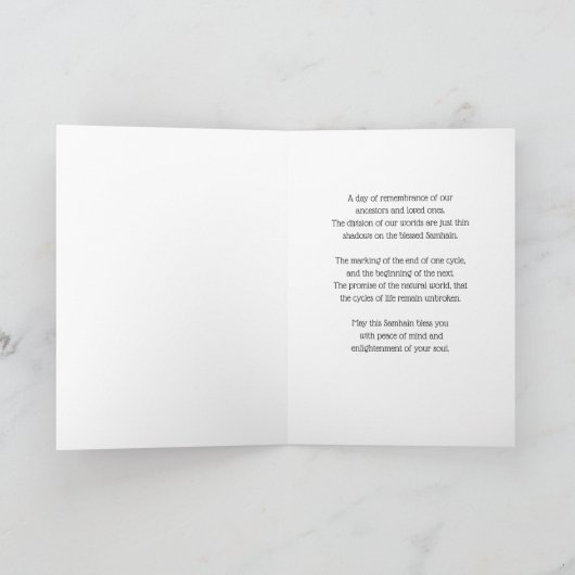 Samhain Kaart met Owl en Moon Sabbat (Binnen)