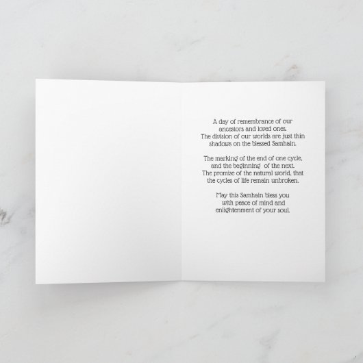 Samhain-Kaarten met raven en zwarte katten die ver Kaart (Binnen)