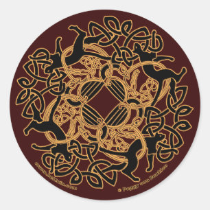 Samhain Keltische Katten Knotwork Stickers
