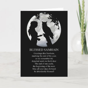 Samhain Lady en Owl Moon Sabbat Kaart