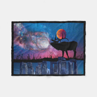 Samhain Maan Sterrenstelsel Stonehenge Fleece Deke Deken
