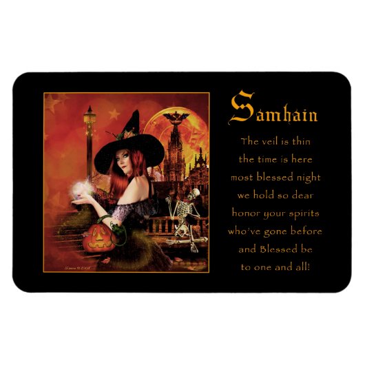 Samhain Magical Witch Magnet Magneet (Horizontaal)
