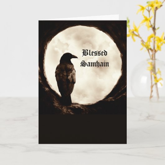 Samhain met Crow Raven Portal Kaart (Gele Bloem)