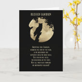 Samhain met Owl en Harvest Moon Kaart (Gele Bloem)